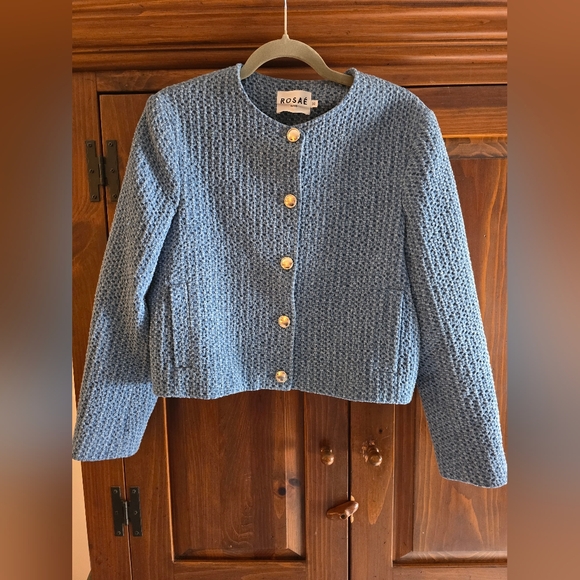 Rosae Paris Jackets & Blazers - Rosaé Paris Blue Textured Women's Jacket Blazer